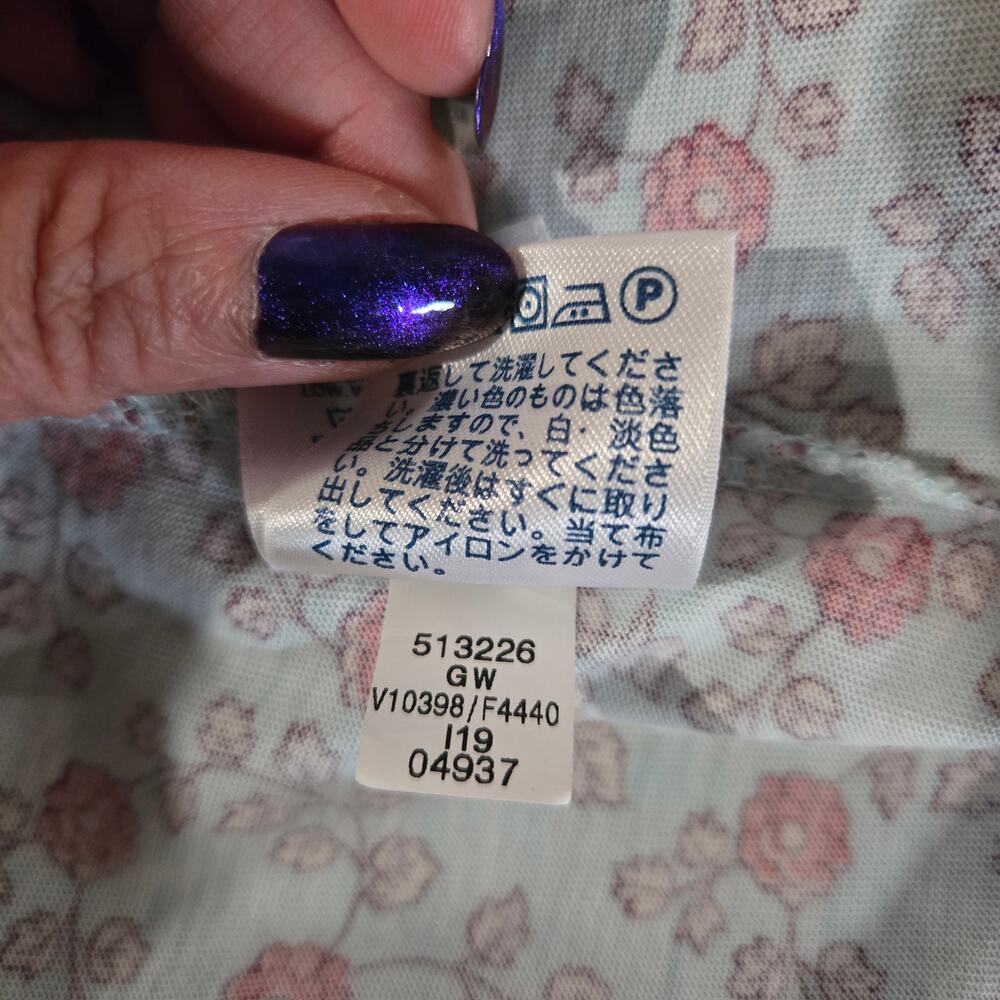 Lands End Womens Relaxed Fit V Neck Floral Long Sleeve Tee Top Size 1XP 16W-18W - Picture 10 of 12